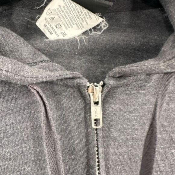 Vintage Y2K Harley Davidson Women Gray Full‎ Zip Hoodie Sweatshirt Medium Flames - Picture 7 of 11